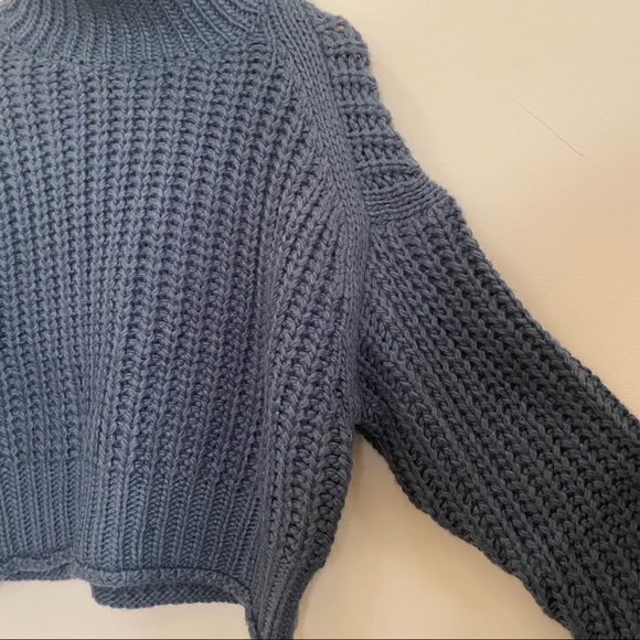 H&M Knit Sweater Teal Blue Turtleneck - Picture 6 of 14